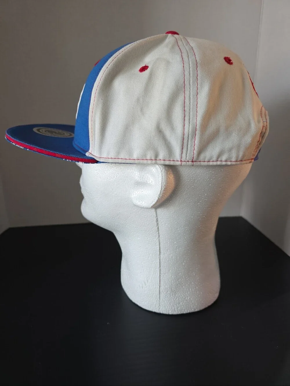 Dubble Bubble Blue & White Snapback Hat with Red Logo